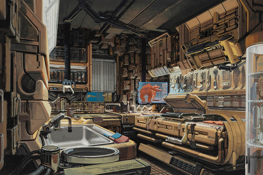 Deckard's Kitchen, aus dem Film Blade Runner, Syd Mead, 1981 © Syd Mead Deckard's Kitchen, aus dem Film Blade Runner, Syd Mead, 1981 © Syd Mead