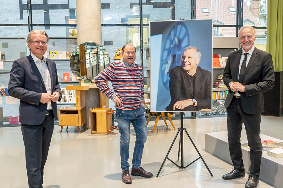 Landesrat Christopher Drexler, Jury-Koordinator Peter Bermann und Kulturstadtrat Günter Riegler bei der Vorstellung des Preises. (v.l.)