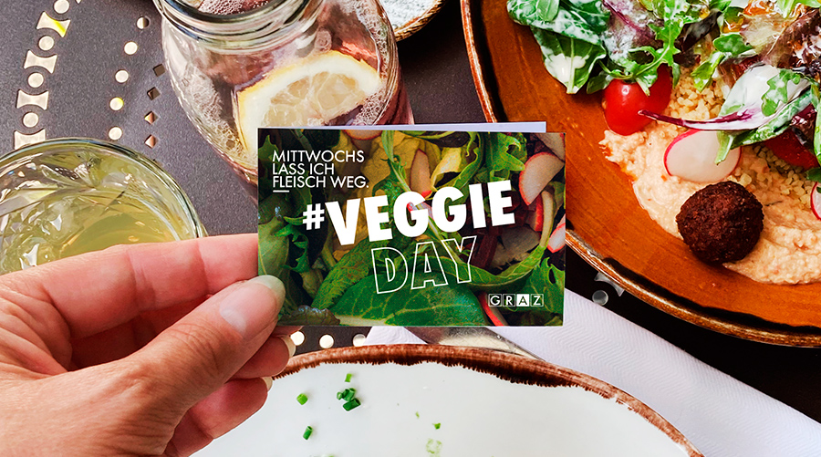 Mittwochs lass ich Fleisch weg. © Stadt Graz/Lex Karelly Mittwochs lass ich Fleisch weg.