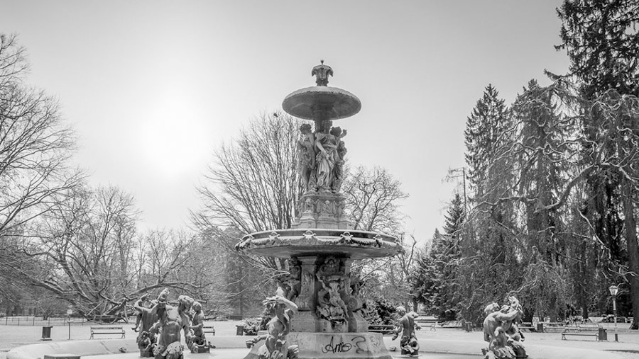 Stadtparkbrunnen im Winter