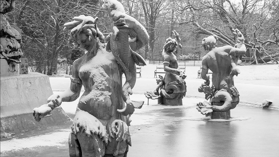 Stadtparkbrunnen im Winter
