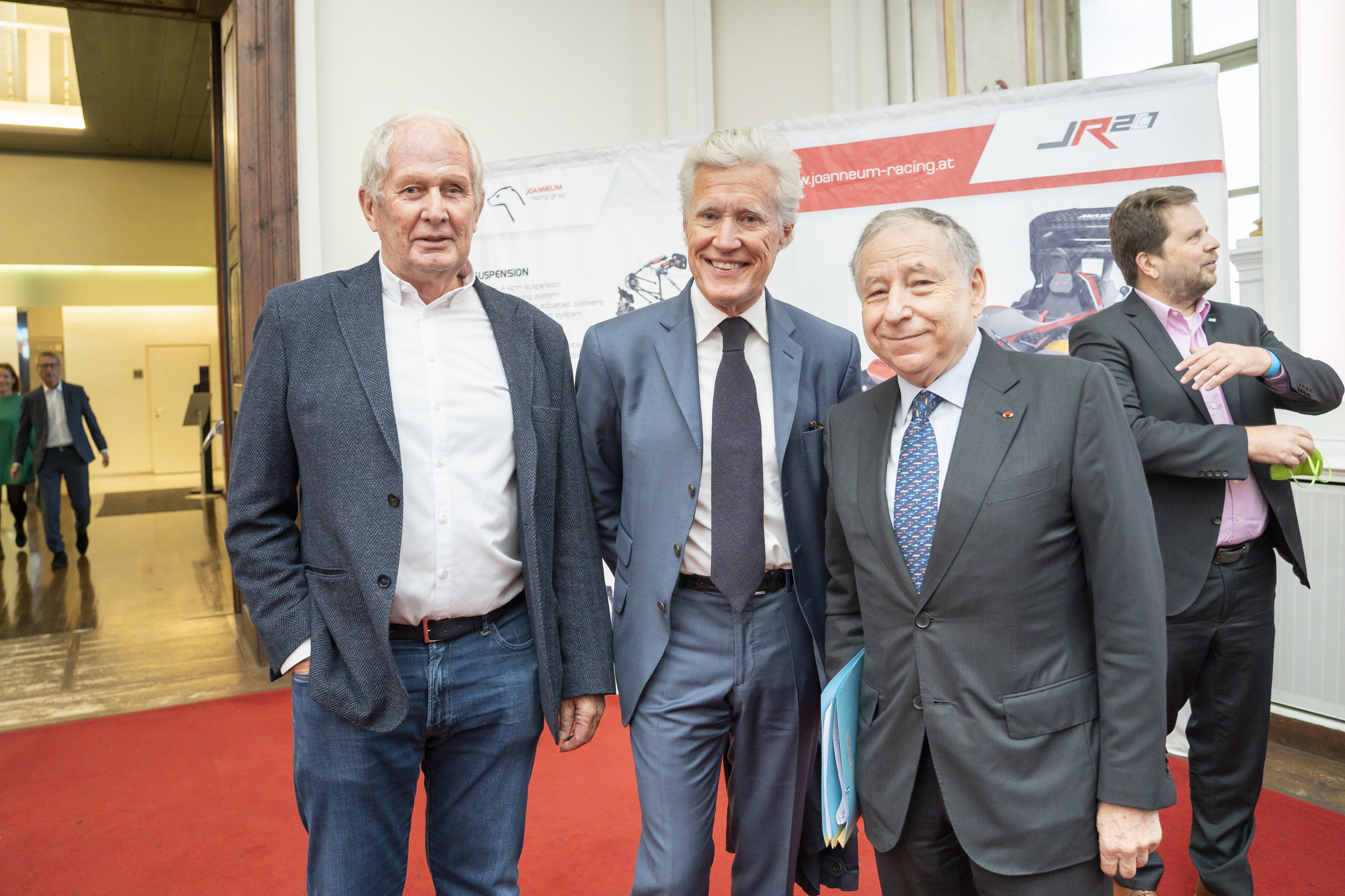 Helmut Marko mit Jean-Francois Decaux und Jean Toth