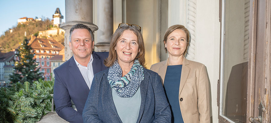 Die neue Koalition: Michael Ehmann, Elke Kahr und Judith Schwentner 