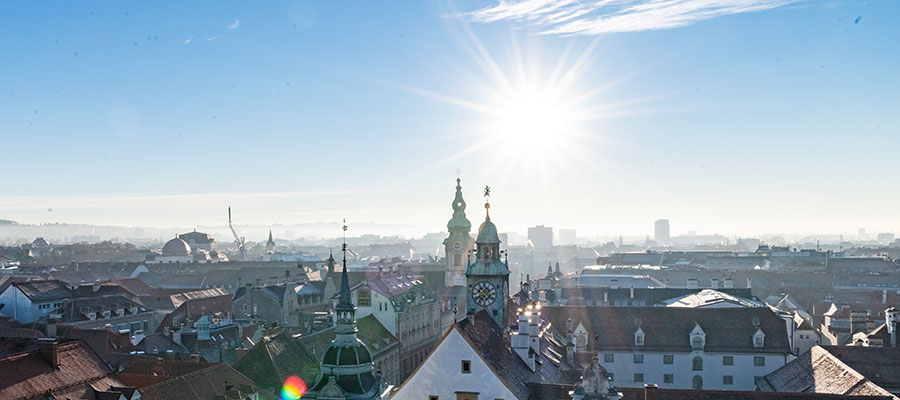 Panorama über Graz © achtzigzehn/Hinterleitner Panorama über Graz