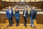 Obleute der Gemeinderatsklubs v.l.n.r.: Michael Ehmann, Christine Braunersreuther, Daniela Gmeinbauer und Karl Dreisiebner; am Foto fehlend: Alexis Pascuttini