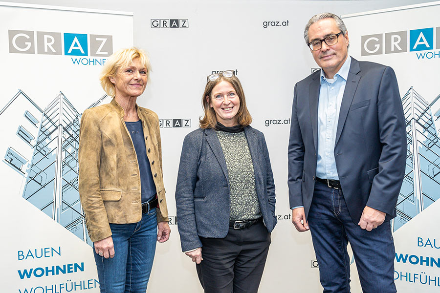 Pressekonferenz zu Verbesserungen beim städtischen Wohnen und der Wohnungssuche © Stadt Graz/Fischer Pressekonferenz zu Verbesserungen beim städtischen Wohnen und der Wohnungssuche