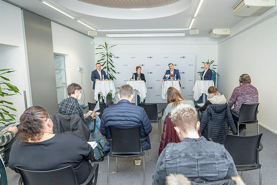 Die Pressekonferenz fand im Mediacenter des Rathauses statt.