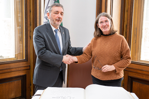 Bürgermeisterin Elke Kahr freute sich über den Besuch des französischen Botschafters S. E. Gilles Pécout. 