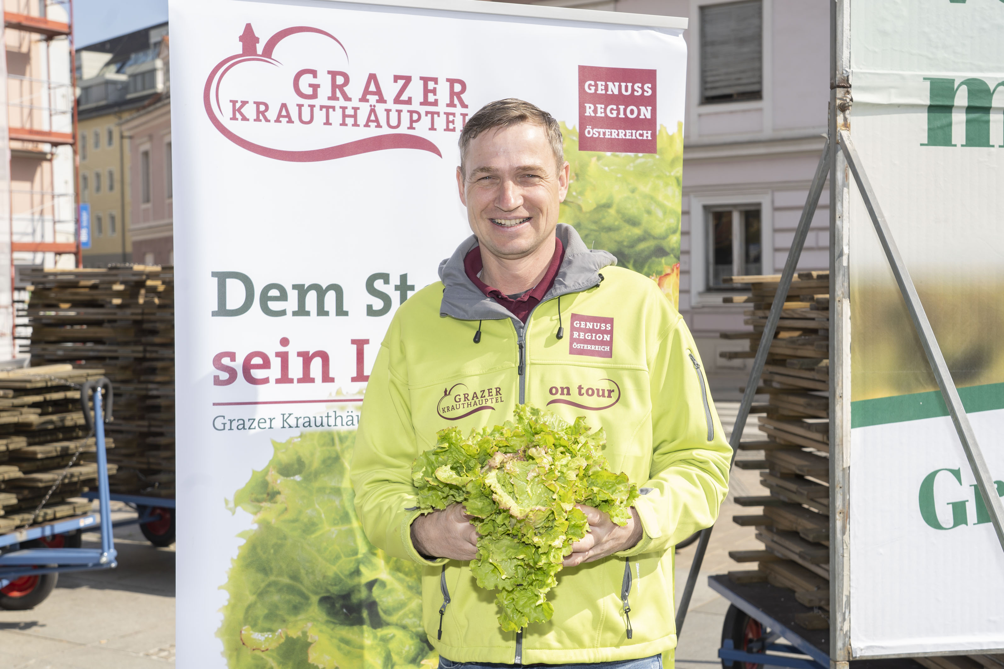 Markus Hillebrand - Sprecher der Grazer Krauthäuptel Bauern und Bäuerinnen © Stadt Graz / Fischer Markus Hillebrand - Sprecher der Grazer Krauthäuptel Bauern und Bäuerinnen
