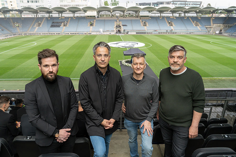 Stadtpolitiker: v.l. Stefan Stücklschweiger, Kurt Hohensinner, Manfred Eber und Karl Dreisiebner