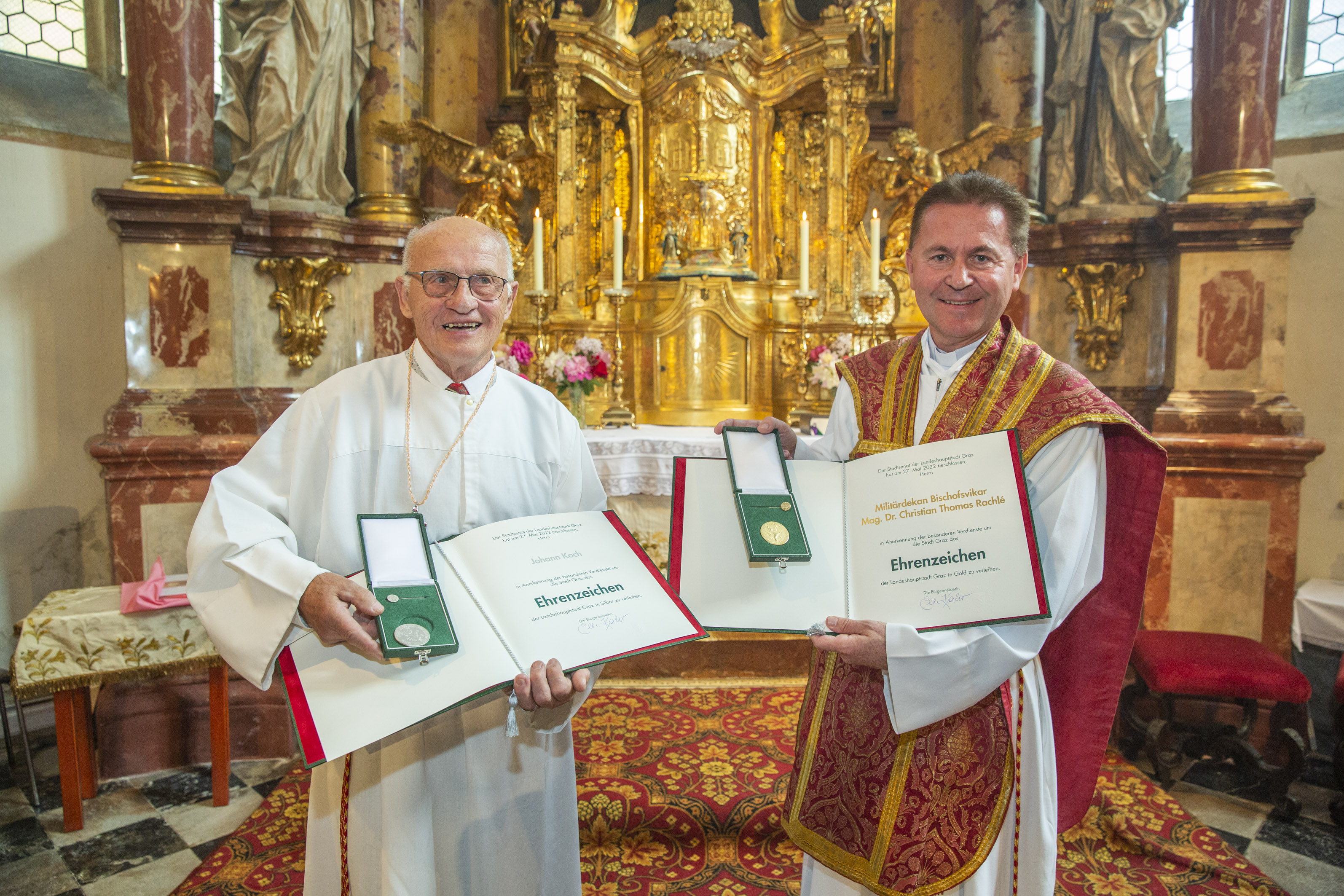 Geehrt: Christian Rachlé und Johann Koch © Stadt Graz/Foto Fischer Geehrt: Christian Rachlé und Johann Koch