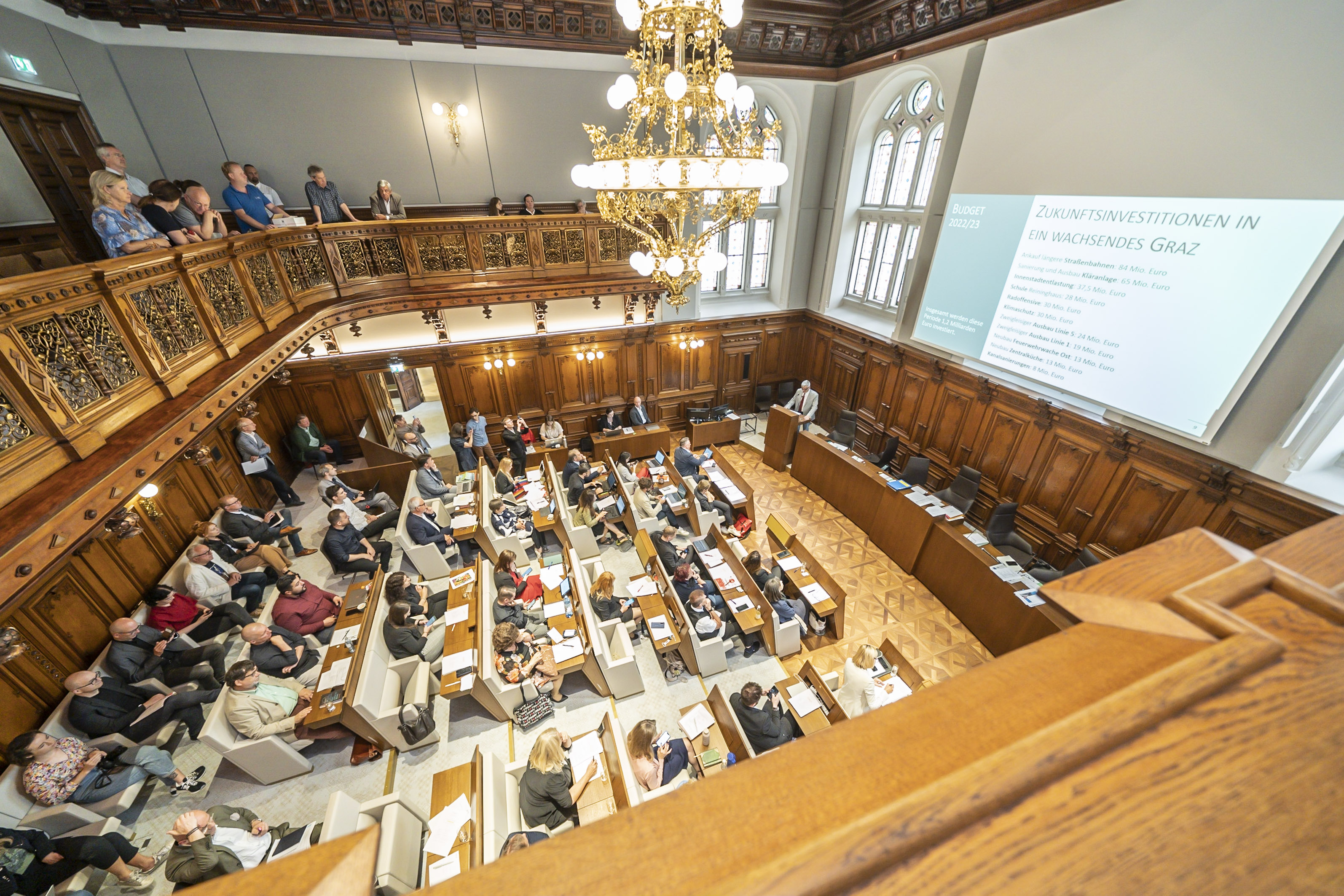 Impressionen der Budgetrede von Stadtrat Manfred Eber, KPÖ.