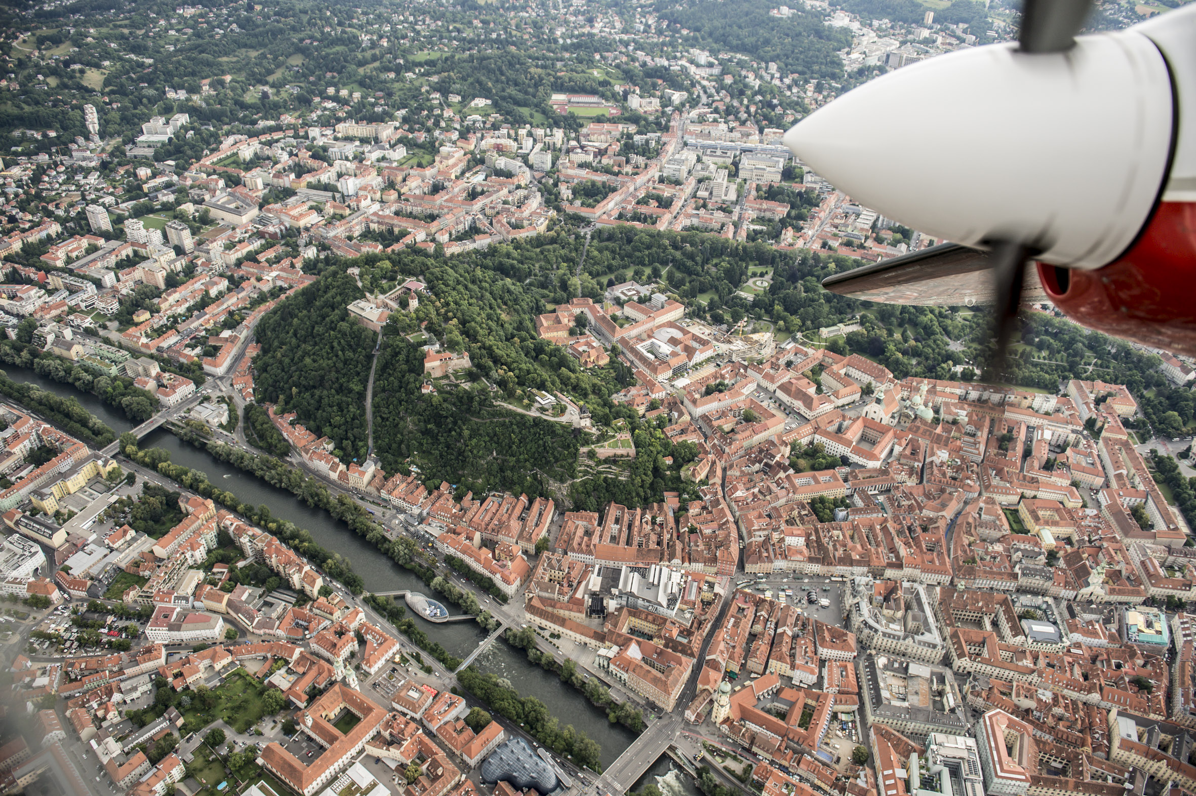 Hoch hinaus: Am heutigen 4. August startet ein Spezialflugzeug, um hochaufgelöste Bilder von Graz zu knipsen.