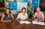 Vizebürgermeisterin Judith Schwentner mit Prof. Dr. DI Alexander PASSER, MSc. (Vorstand CCCA) und BA BA MA Anna MEYER