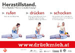 Anleitung zur Wiederbelebung bei Herzstillstand © AGN/Drück mich Anleitung zur Wiederbelebung bei Herzstillstand