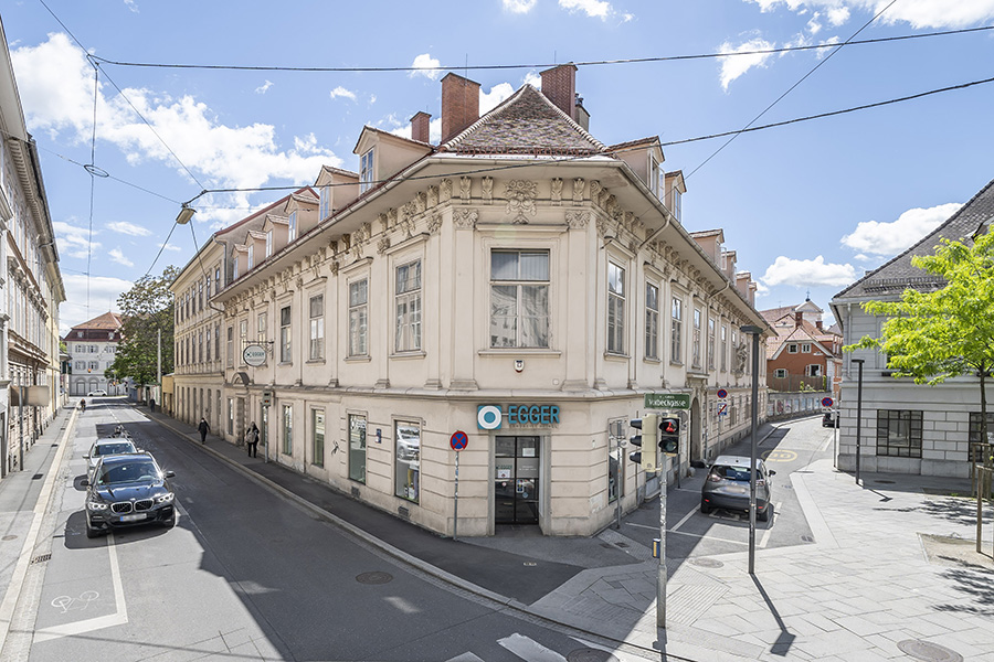 Über die Jahre gewachsene Grazer Baukultur: Kindergarten und Hort Dominikanergasse.