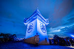Uhrturm blau