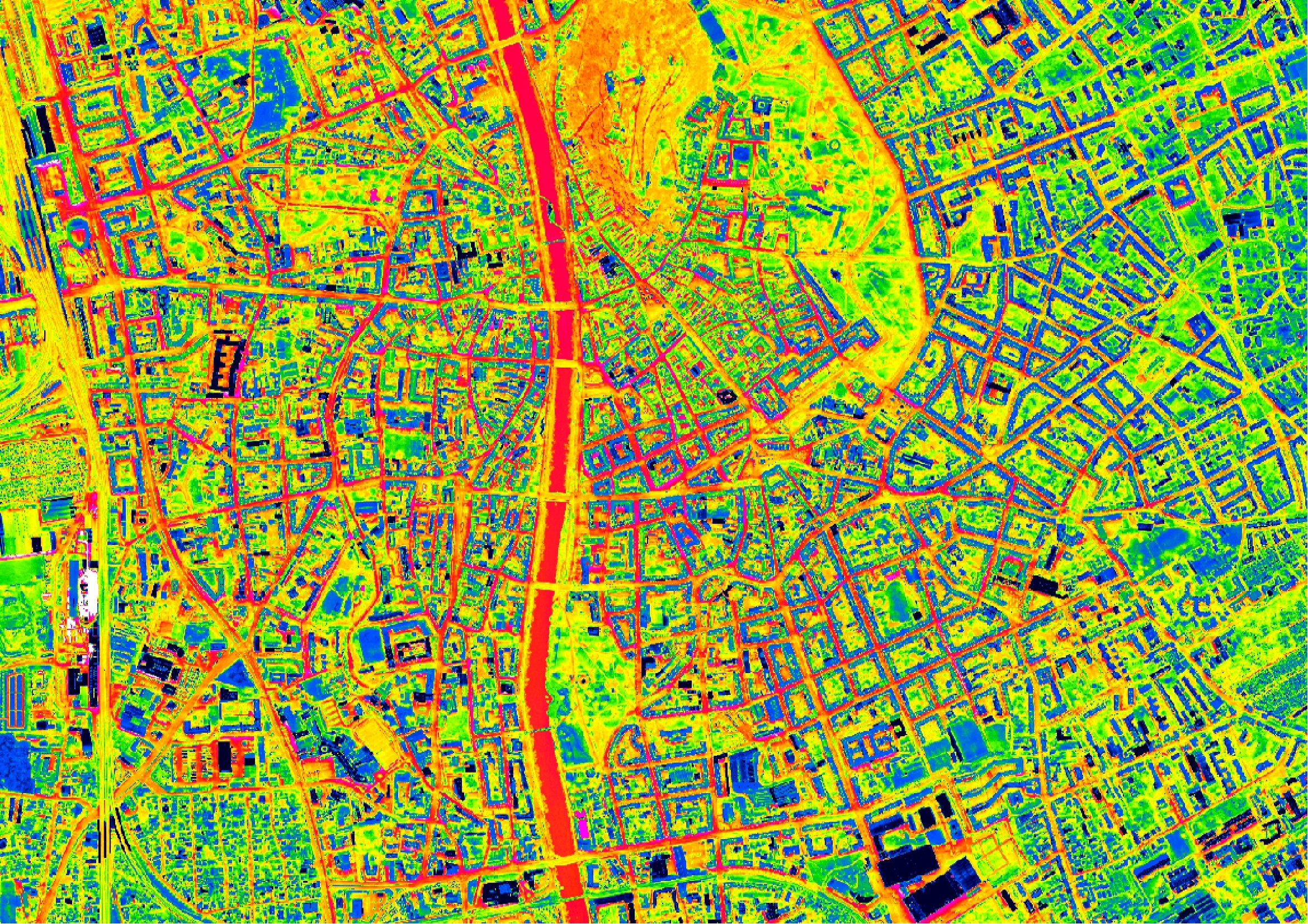 Thermalbild Bereich Kernstadt © AG KIS/Scandat Thermalbild Bereich Kernstadt