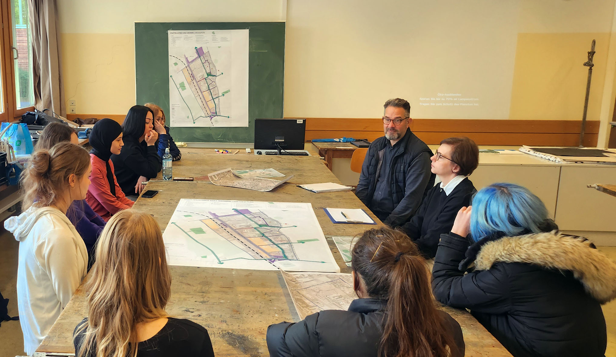 Workshop - erster Teil mit Schüler:innen des BORG Monsberger