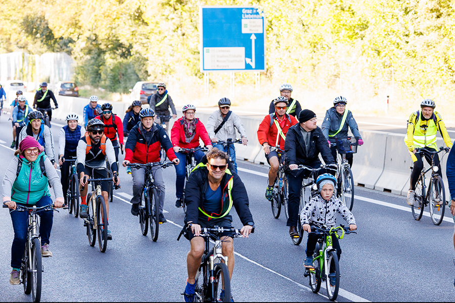 Das geht''s rund: Mobilitätsfest und Tour de Graz am „Europaweiten Autofreien Tag“.