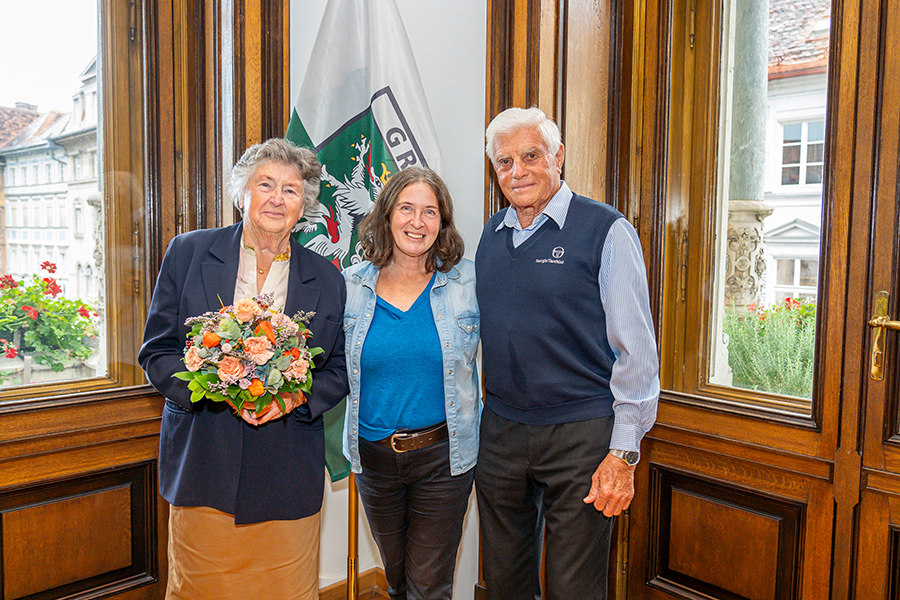 Bürgermeisterin Elke Kahr freute sich über den Besuch des Ehepaares Wurzinger.