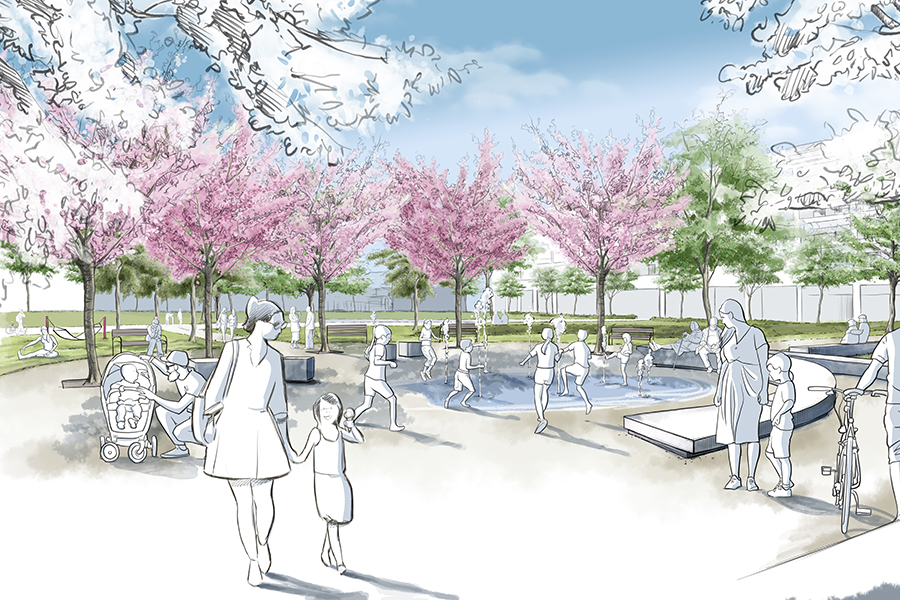 Der Nikolaus-Harnoncourt-Park wird bis Frühsommer 2024 in der Smart City erblühen.
