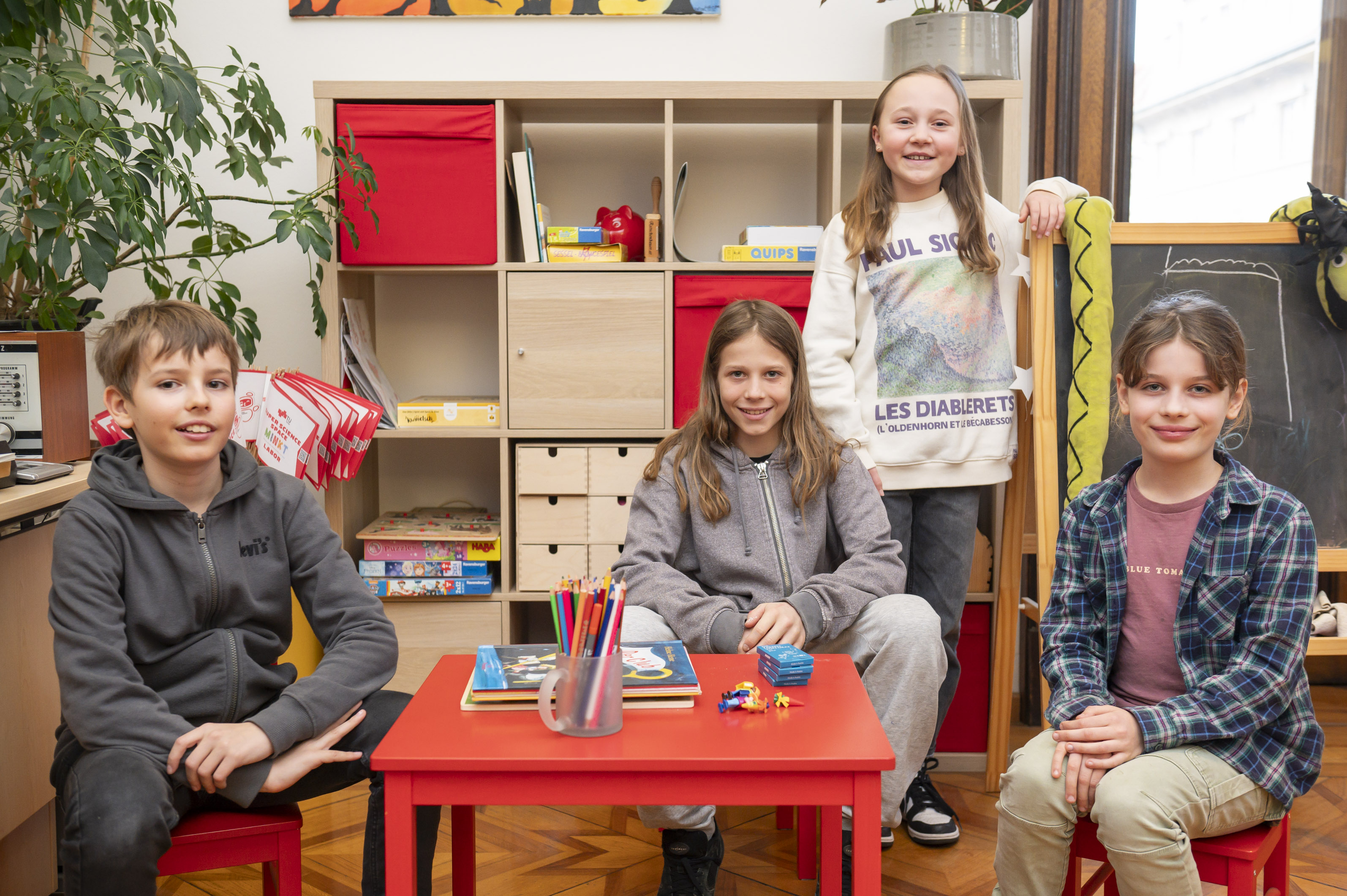 Ein Jahr lang vertraten Felix Kanzler, Oskar Katzenberger, Hannah Cik und Sophie Tschiggerl-Faschingbauer die Interessen der Grazer Kinder.