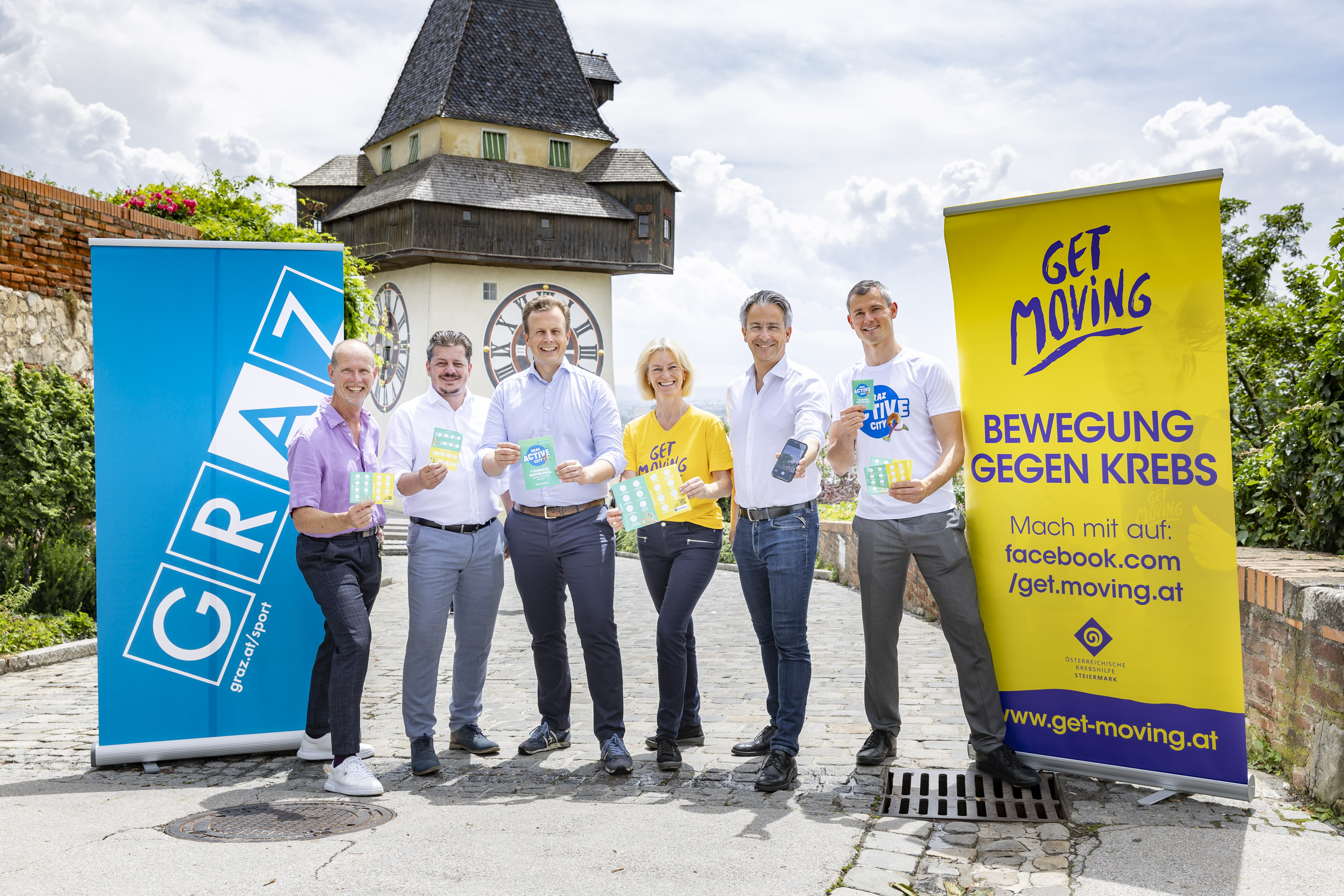 v.l. Klaus Höllbacher, Udo Hebesberger, Karlheinz Kornhäusl, Birgit Jungwirth, Kurt Hohensinner, Alexander Rossi (Global Active City Graz) © Stadt Graz/Fischer v.l. Klaus Höllbacher, Udo Hebesberger, Karlheinz Kornhäusl, Birgit Jungwirth, Kurt Hohensinner, Alexander Rossi (Global Active City Graz)