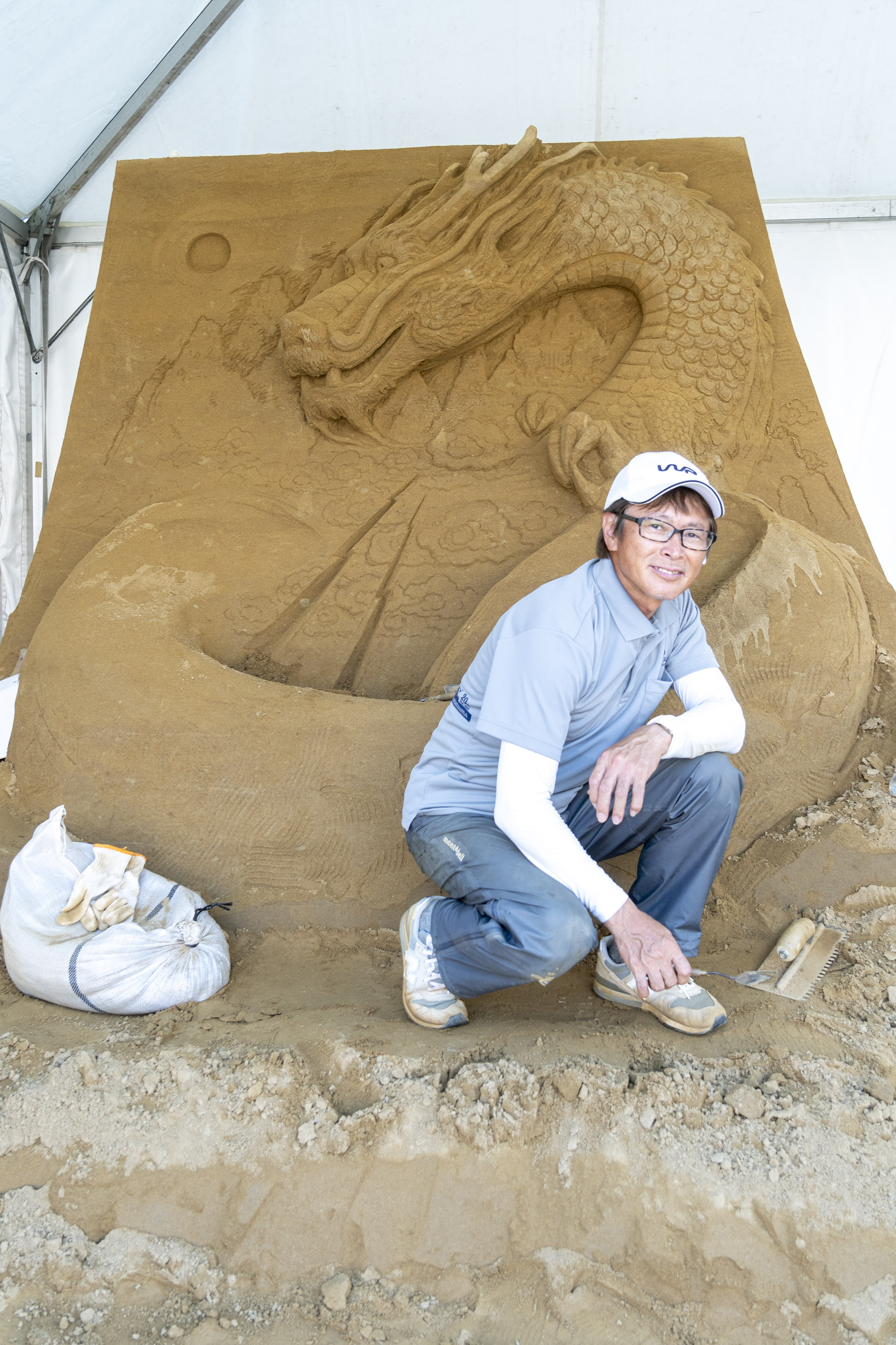 Impressionen vom Aufbau der Sandskulpturen