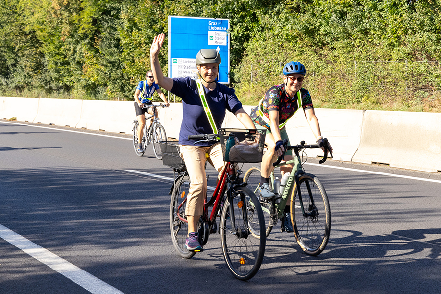 Teilnehmer:innenrekord bei der Tour de Graz am Europaweiten Autofreien Tag.