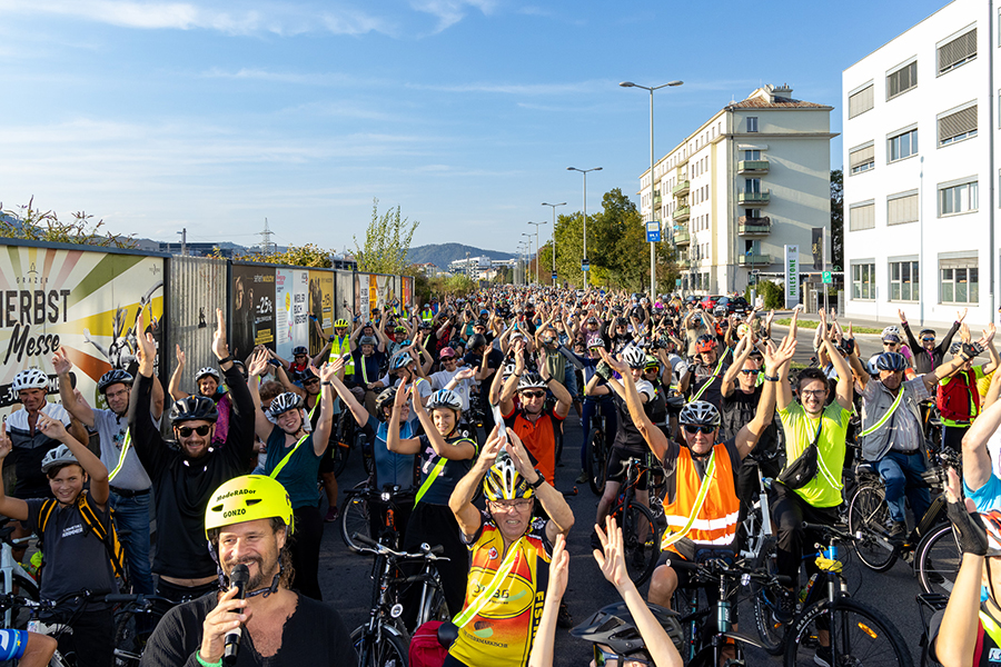 Teilnehmer:innenrekord bei der Tour de Graz am Europaweiten Autofreien Tag.