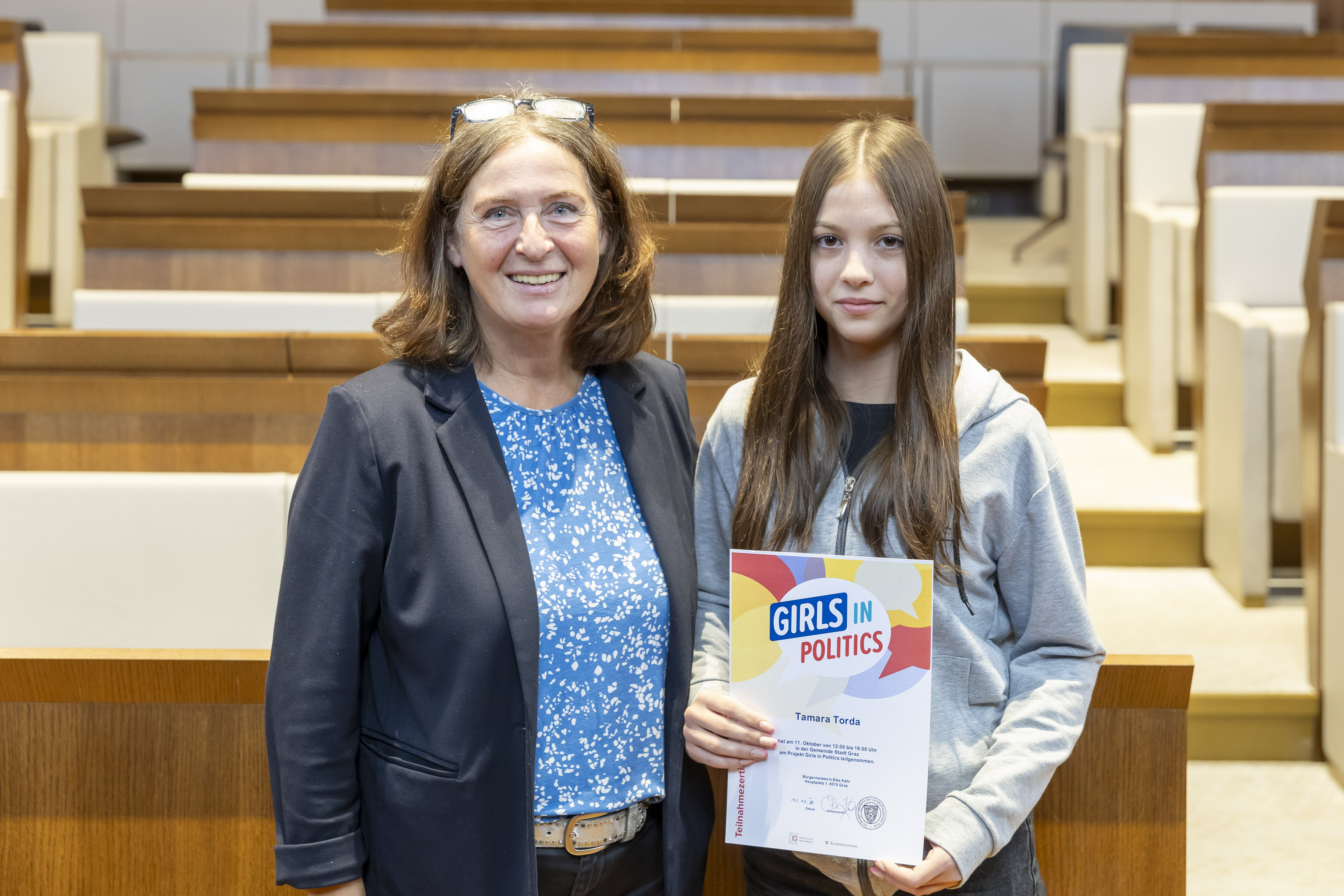 Impressionen des Besuchs der Schülerinnen der Polytechnischen Schule Webling. © Stadt Graz/Fischer Impressionen des Besuchs der Schülerinnen der Polytechnischen Schule Webling.