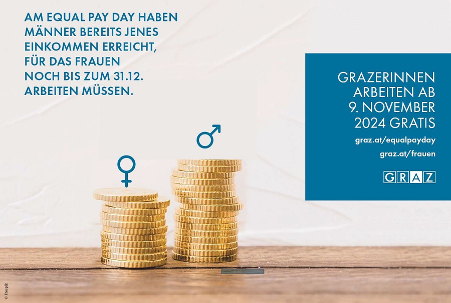 In Graz fiel der Equal Pay Day 2024 auf den 9. November.