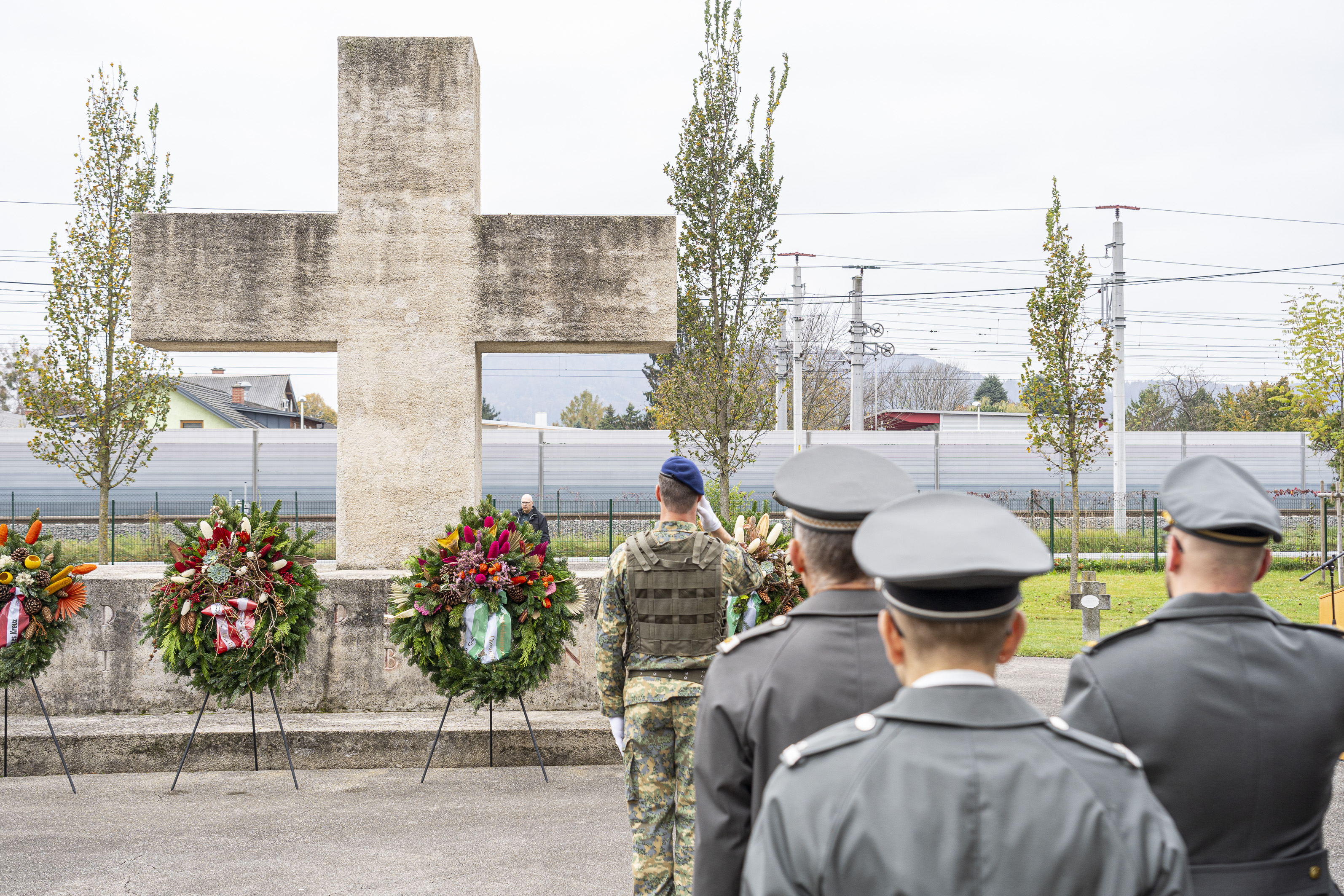 Totengedenken an die Gefallenen der beiden Weltkriege am Zentralfriedhof. © Stadt Graz/Fischer Totengedenken an die Gefallenen der beiden Weltkriege am Zentralfriedhof.