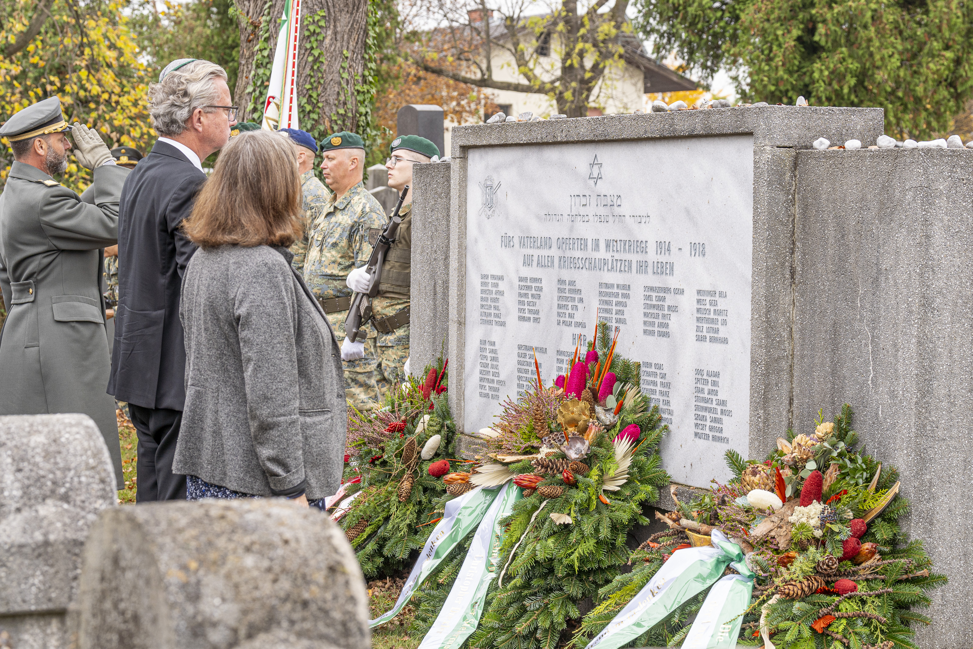 Feier zum Gedenken an die während des 1. Weltkrieges gefallenen jüdischen Soldaten der österreichischen k. u. k. Armee. © Stadt Graz/Fischer Feier zum Gedenken an die während des 1. Weltkrieges gefallenen jüdischen Soldaten der österreichischen k. u. k. Armee.
