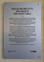 Tafel Grazer Menschenrechts- erklärung