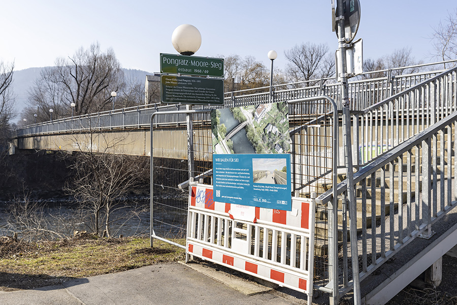 Neue Infotafeln geben Auskunft über aktuelle Schritte zum Projekt.