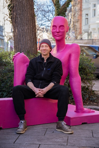 Paul Lässer beim Probesitzen © Stadt Graz/Maria Schneider Paul Lässer beim Probesitzen
