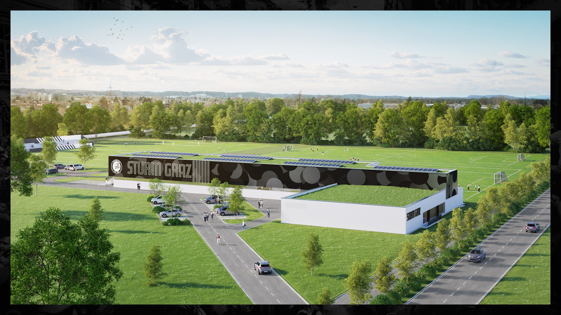 Auf dem 32.000 Quadratmeter großen Areal des ehemaligen Golfplatz Puntigam entsteht das neue Trainingszentrum.