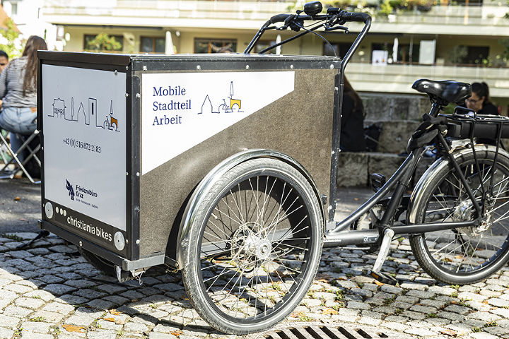 Lastenrad im Volksgarten