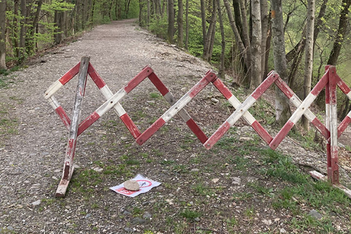 Absperrung Waldstück