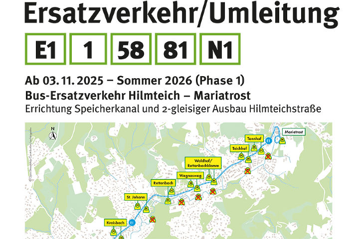 Ersatzverkehr für Linie 1