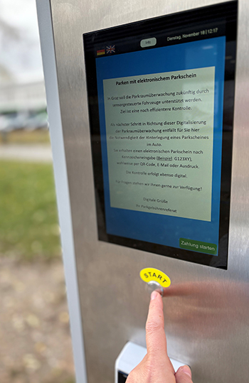 Seit 18. November ist der elektronische Parkschein beim Grazer Hauptbahnhof in Betrieb.