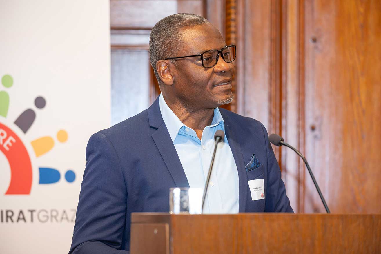 Geschäftsführer Godswill Eyawo begrüßte die Gäste. © Stadt Graz/Fischer Geschäftsführer Godswill Eyawo begrüßte die Gäste.