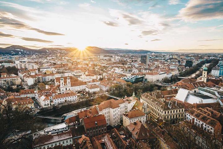 Grazer Innenstadt von oben