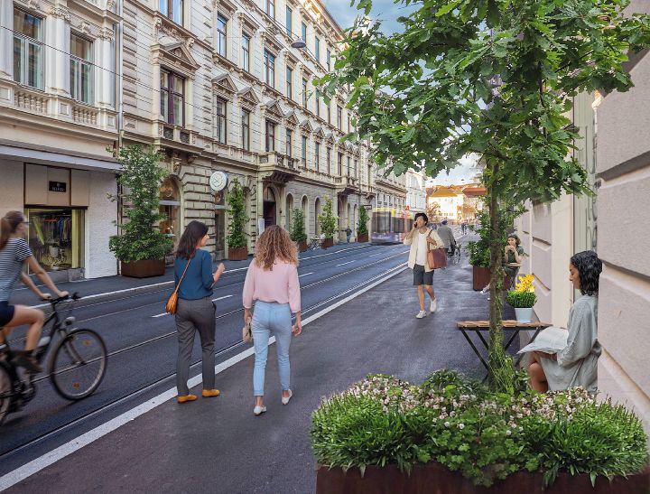 Rendering: Tröge in Belgiergasse