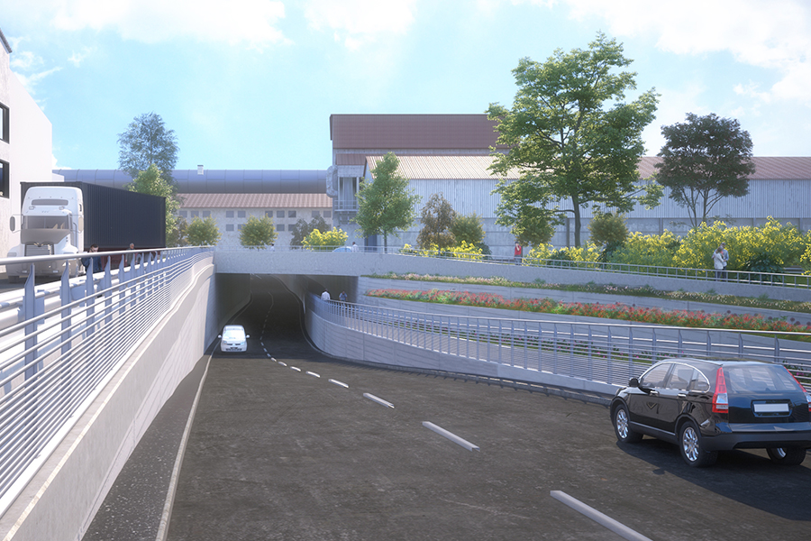 Unterführung Josef-Huber-Gasse: Blickrichtung von West nach Ost