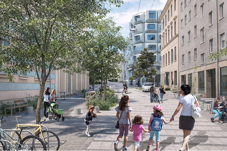 Eine Vision wächst: Der Tummelplatz nach Plänen der Architekt:innen Julia Fröhlich, Wolfgang Timmer und Martin Konrad.