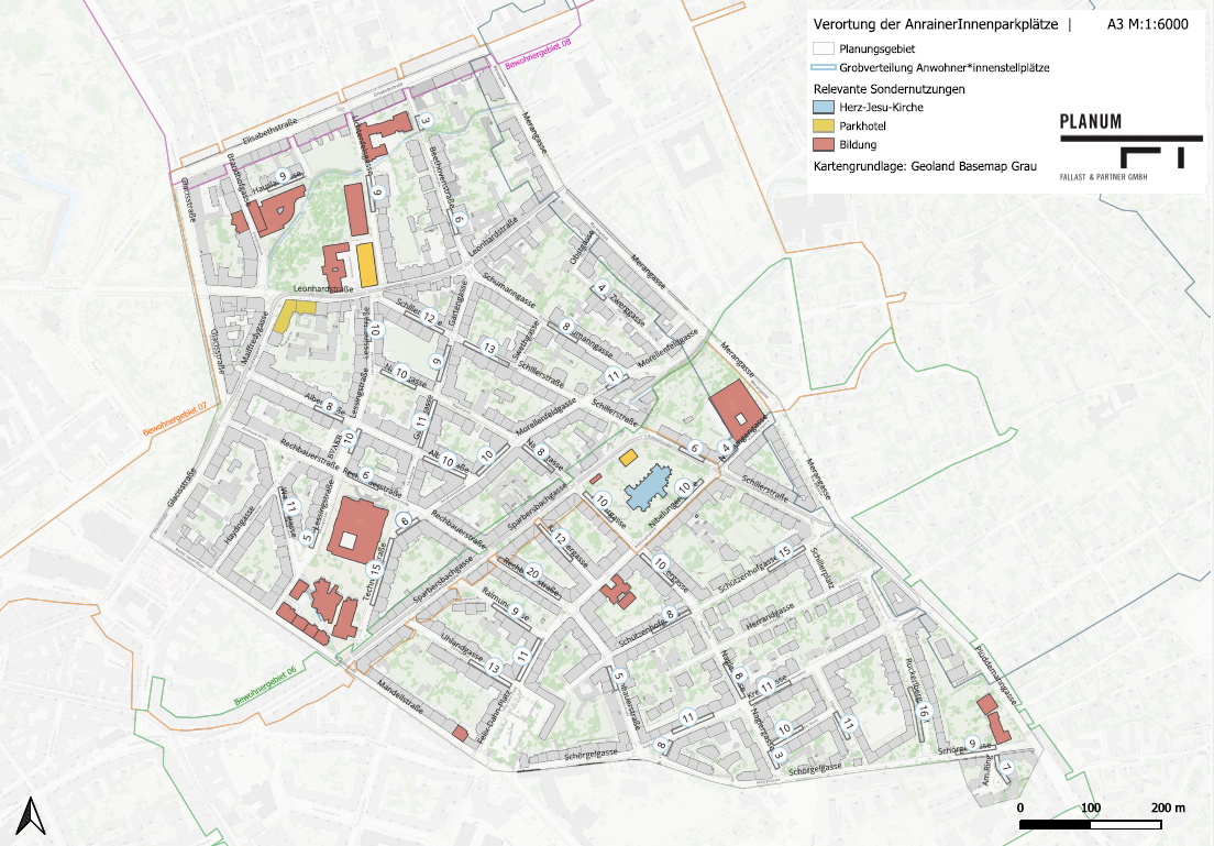 450 Stellplätze stehen nun ausschließlich Anwohner:innen zur Verfügung. Das neue Parkgebiet umfasst große Teile des Herz-Jesu-Viertels sowie angrenzende Bereiche Richtung Waltendorf.  