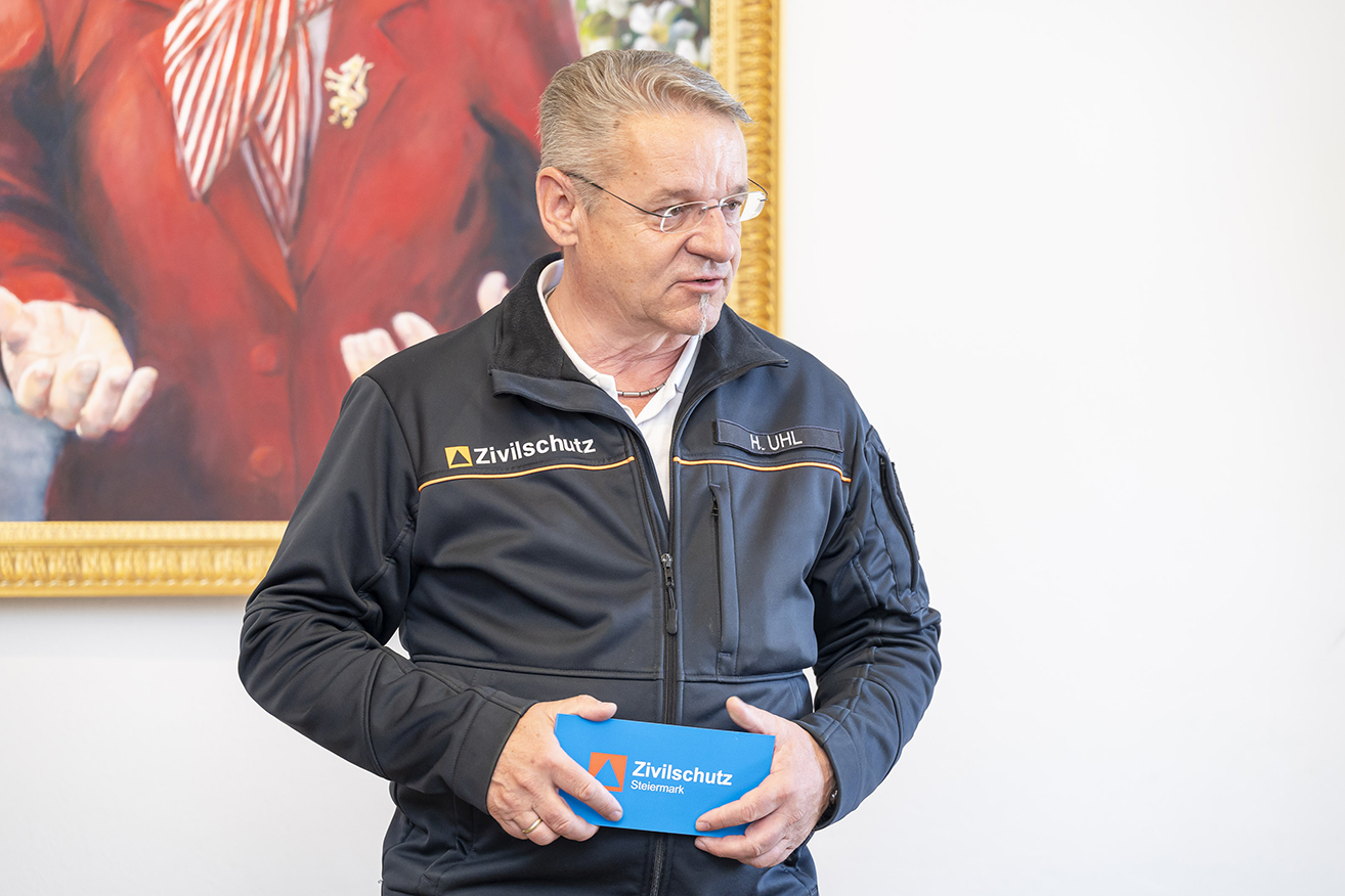 Heribert Uhl, GF des Zivilschutzverbandes Stmk., führte durch die Veranstaltung.